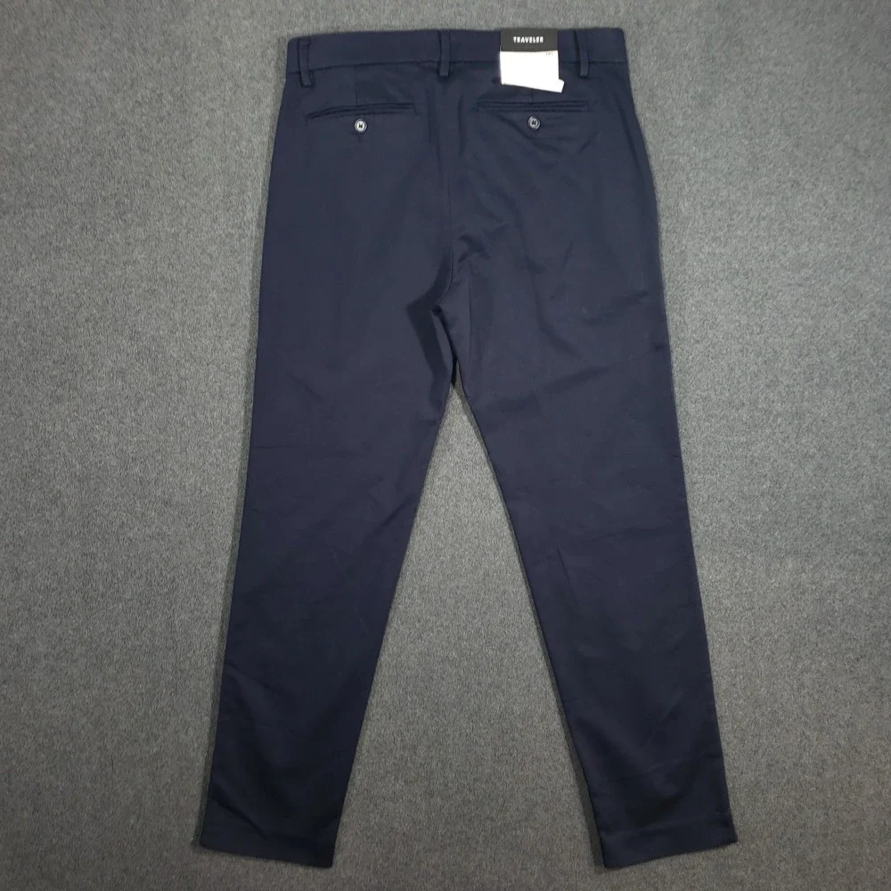 Banana Republic Traveler Chino Pant Men 31X30 Navy Blue Slim Stretch Flex Travel